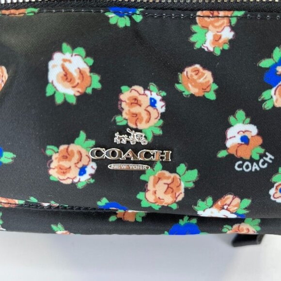 Coach Mini Charlie Tea Rose Floral Print Nylon Backpack 57636 SV/Black Multi main image 7